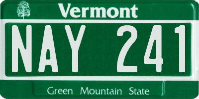 VT license plate NAY241