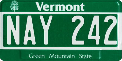 VT license plate NAY242