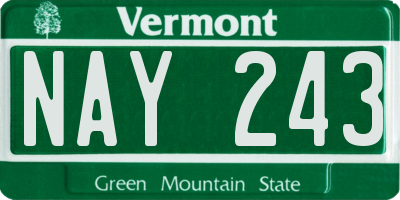 VT license plate NAY243