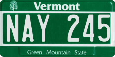 VT license plate NAY245