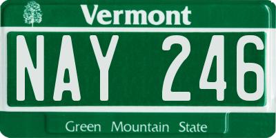 VT license plate NAY246