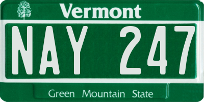 VT license plate NAY247