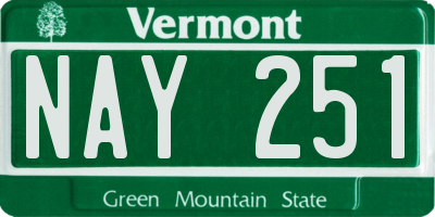 VT license plate NAY251