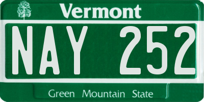 VT license plate NAY252