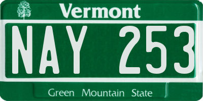 VT license plate NAY253
