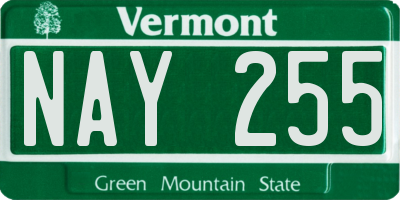VT license plate NAY255