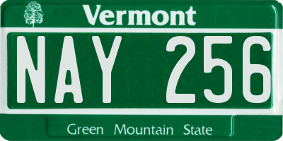 VT license plate NAY256