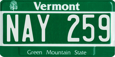 VT license plate NAY259