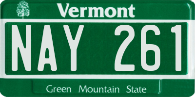 VT license plate NAY261
