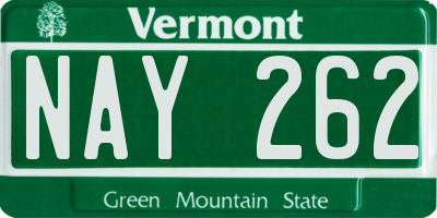 VT license plate NAY262