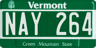 VT license plate NAY264