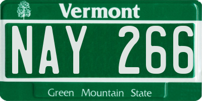 VT license plate NAY266