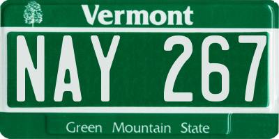 VT license plate NAY267