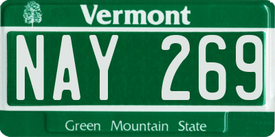 VT license plate NAY269