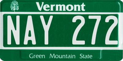 VT license plate NAY272