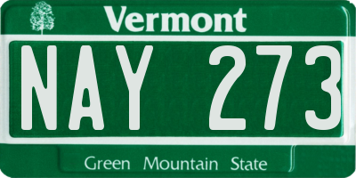 VT license plate NAY273