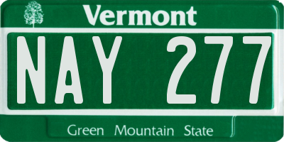 VT license plate NAY277