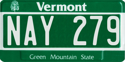 VT license plate NAY279