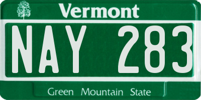 VT license plate NAY283