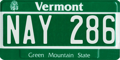 VT license plate NAY286