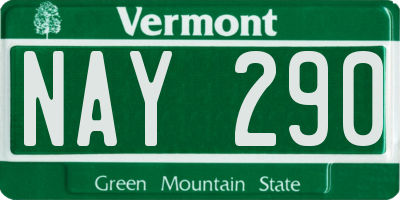 VT license plate NAY290