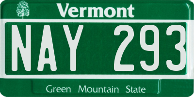 VT license plate NAY293