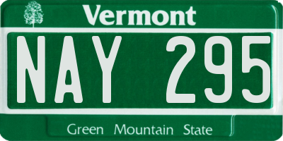 VT license plate NAY295