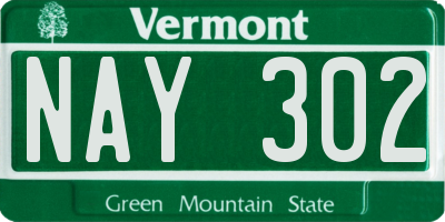 VT license plate NAY302