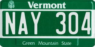 VT license plate NAY304
