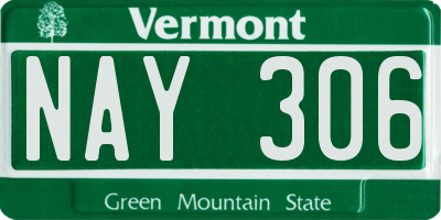 VT license plate NAY306