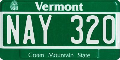 VT license plate NAY320