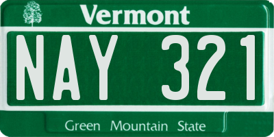 VT license plate NAY321