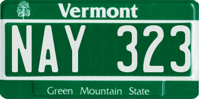 VT license plate NAY323