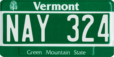 VT license plate NAY324