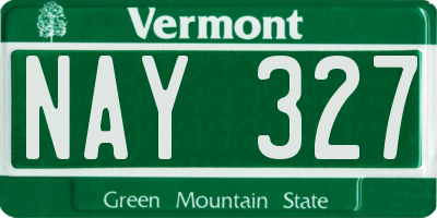 VT license plate NAY327
