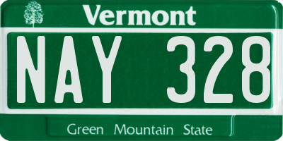 VT license plate NAY328