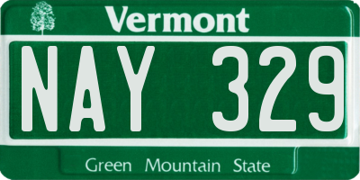 VT license plate NAY329
