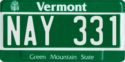VT license plate NAY331