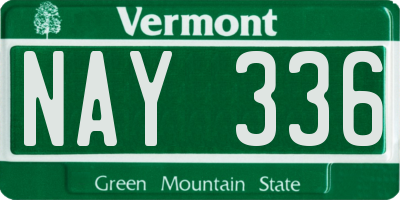 VT license plate NAY336