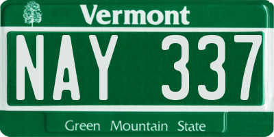 VT license plate NAY337