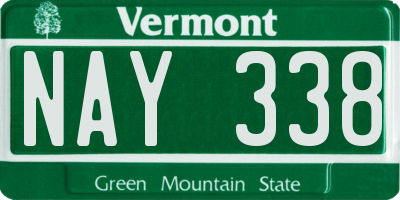 VT license plate NAY338