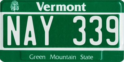 VT license plate NAY339