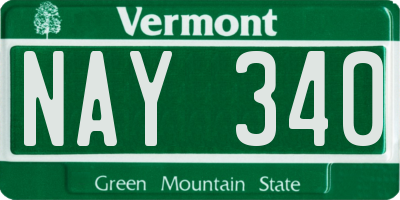 VT license plate NAY340