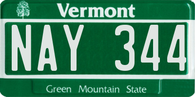 VT license plate NAY344