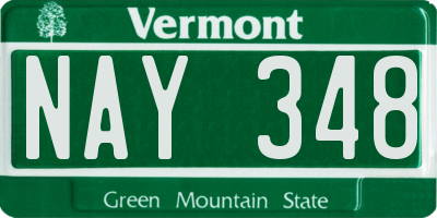 VT license plate NAY348