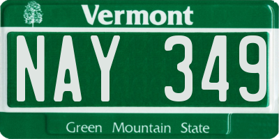 VT license plate NAY349
