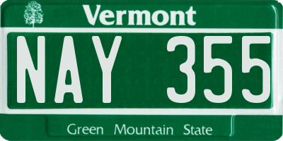 VT license plate NAY355