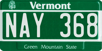 VT license plate NAY368