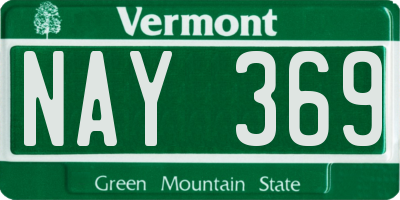 VT license plate NAY369