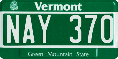 VT license plate NAY370